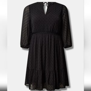 Torrid Black Clip Dot Mini Dress, NWOT, Size 1X